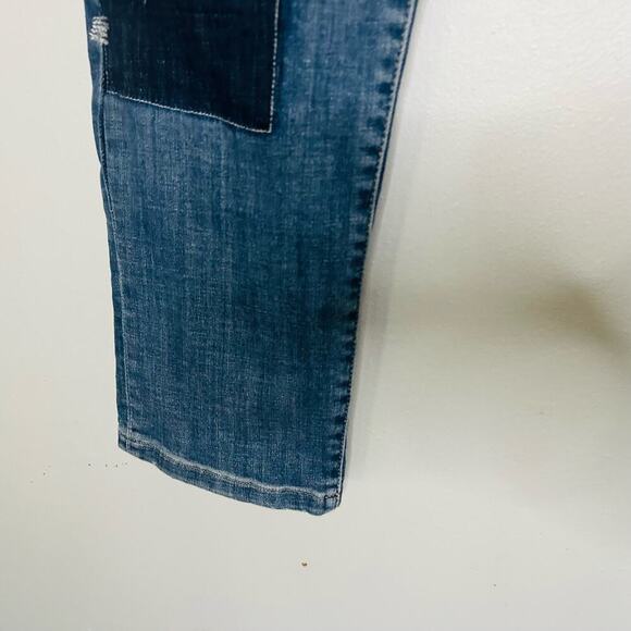 TOMMY HILFIGER Women's Medium Wash Patchwork Y2K Boyfriend Denim Jeans Size 8 - Picture 6 of 13